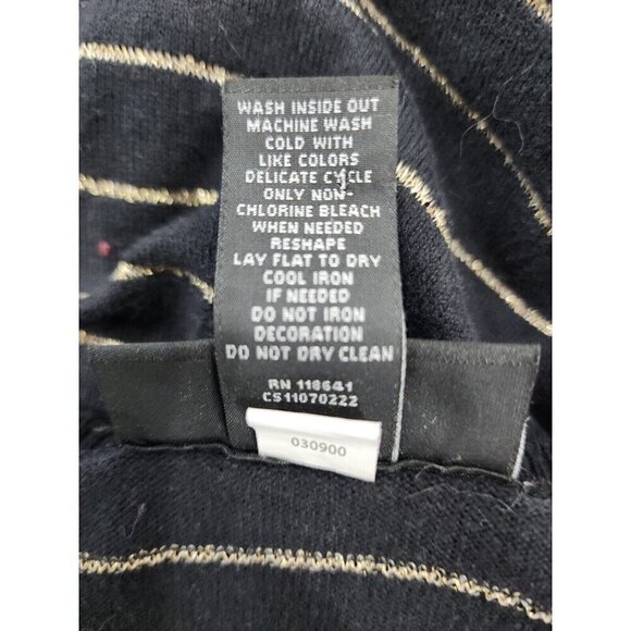 Lane Bryant Womens Embellished Black Gold Metallic Pullover Tunic Sweater 18 20 - Picture 8 of 8